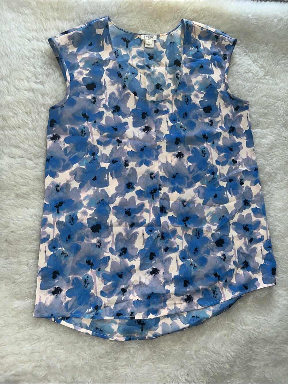 J. Crew Blue watercolor Floral scoop Neck Camisole size 4